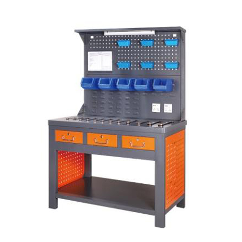 Werkbank met verlichtingsstrook en achterbord